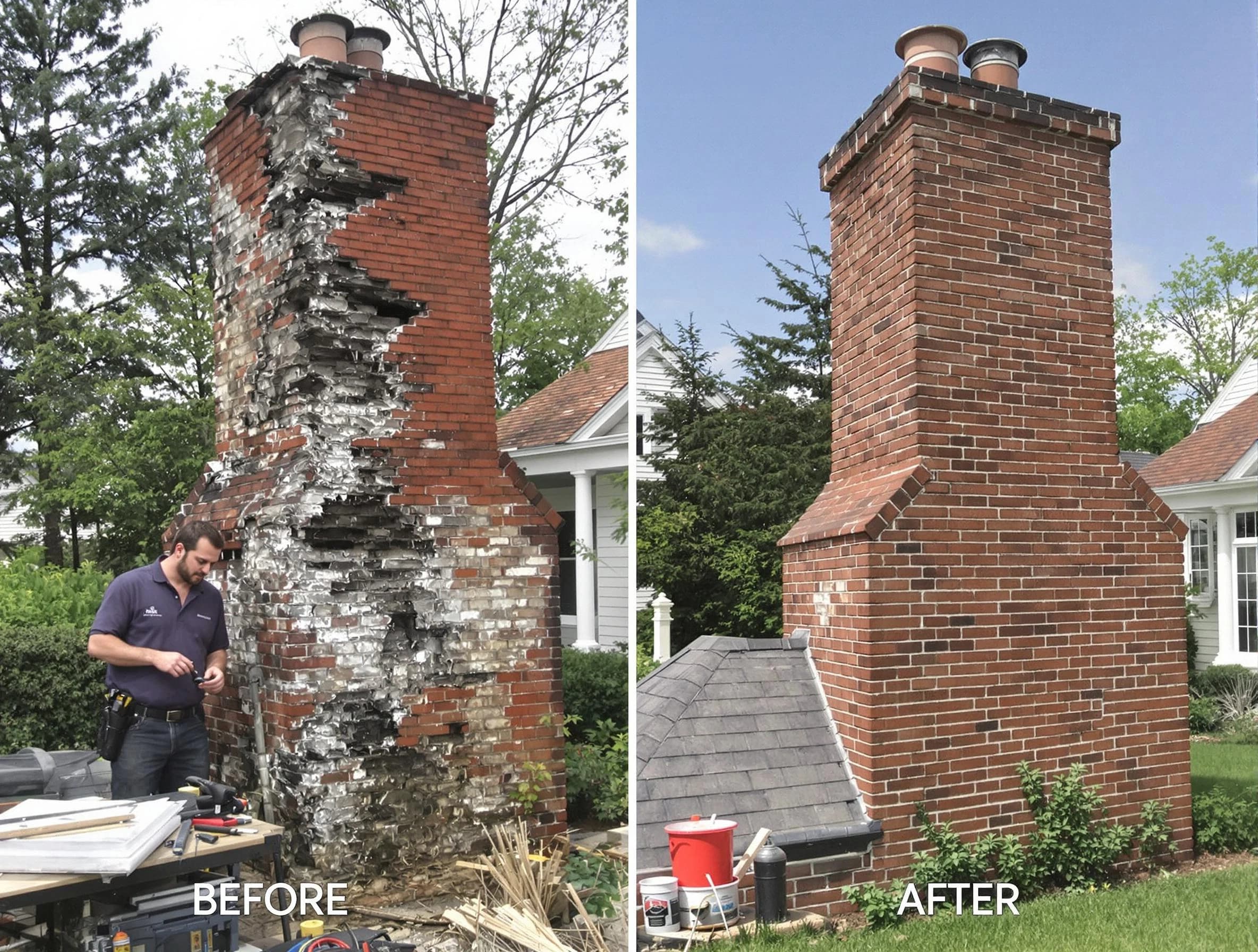 Mountain Park Chimney Sweep performing a full chimney restoration in Mountain Park, GA