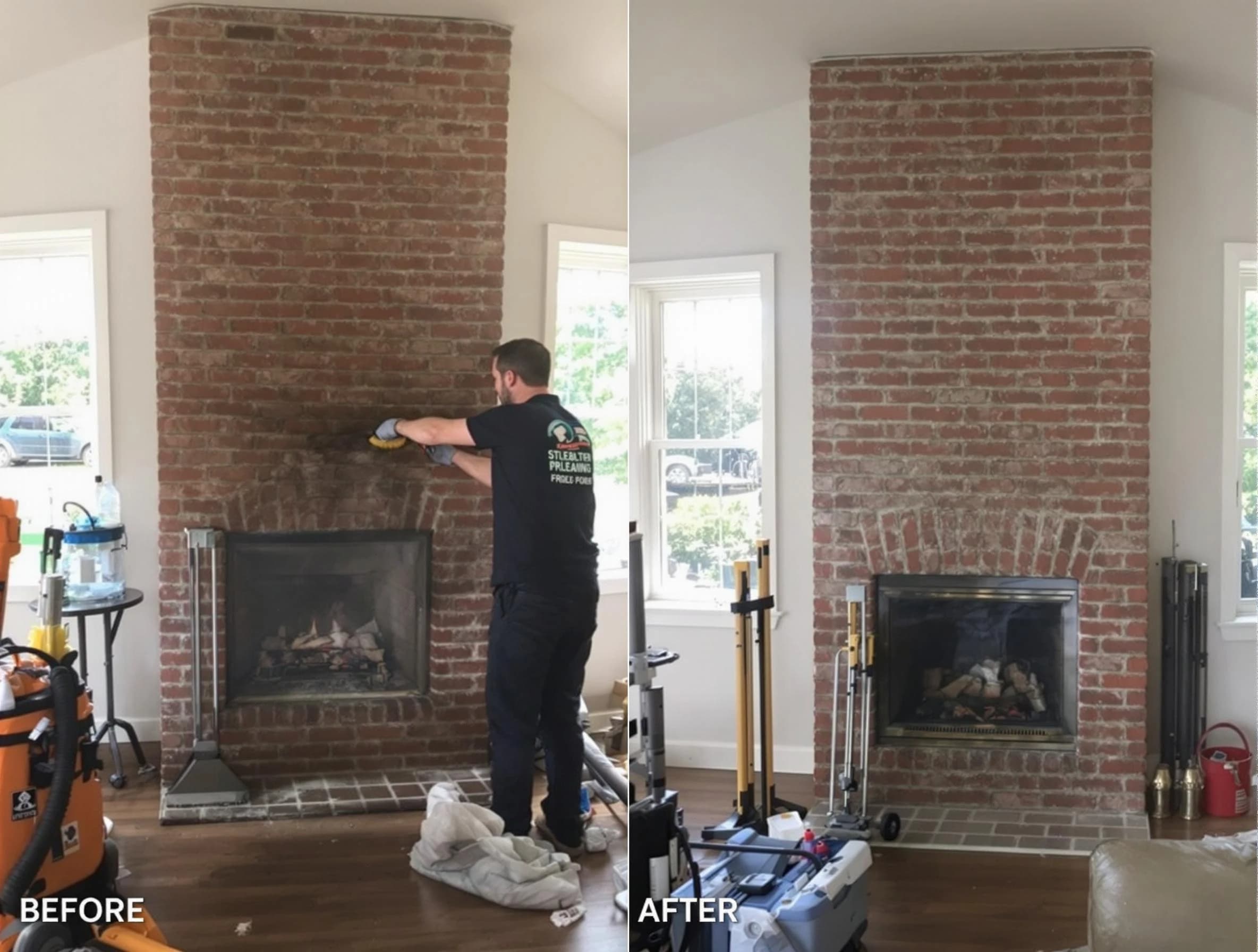 Finished chimney sweeping service by Mountain Park Chimney Sweep in Mountain Park, GA