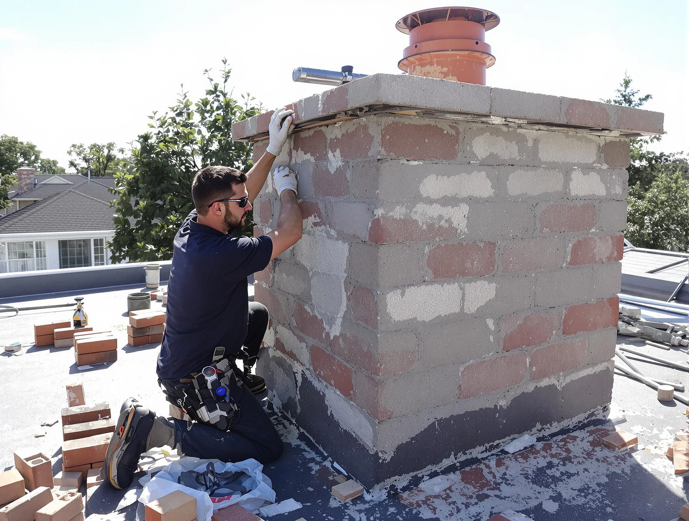 Advanced chimney repair process by Mountain Park Chimney Sweep in Mountain Park, GA