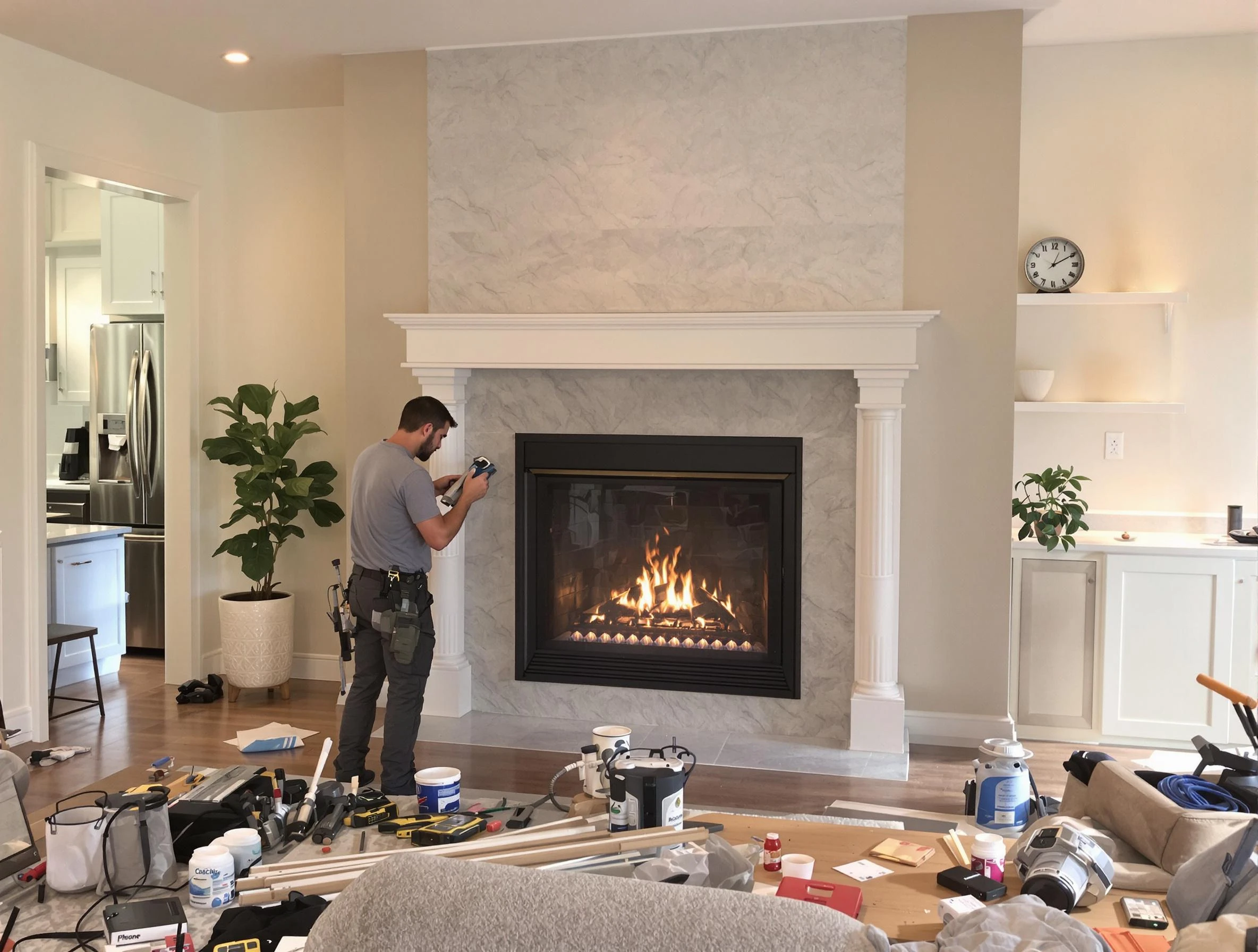 Newly installed fireplace by Mountain Park Chimney Sweep in Mountain Park, GA
