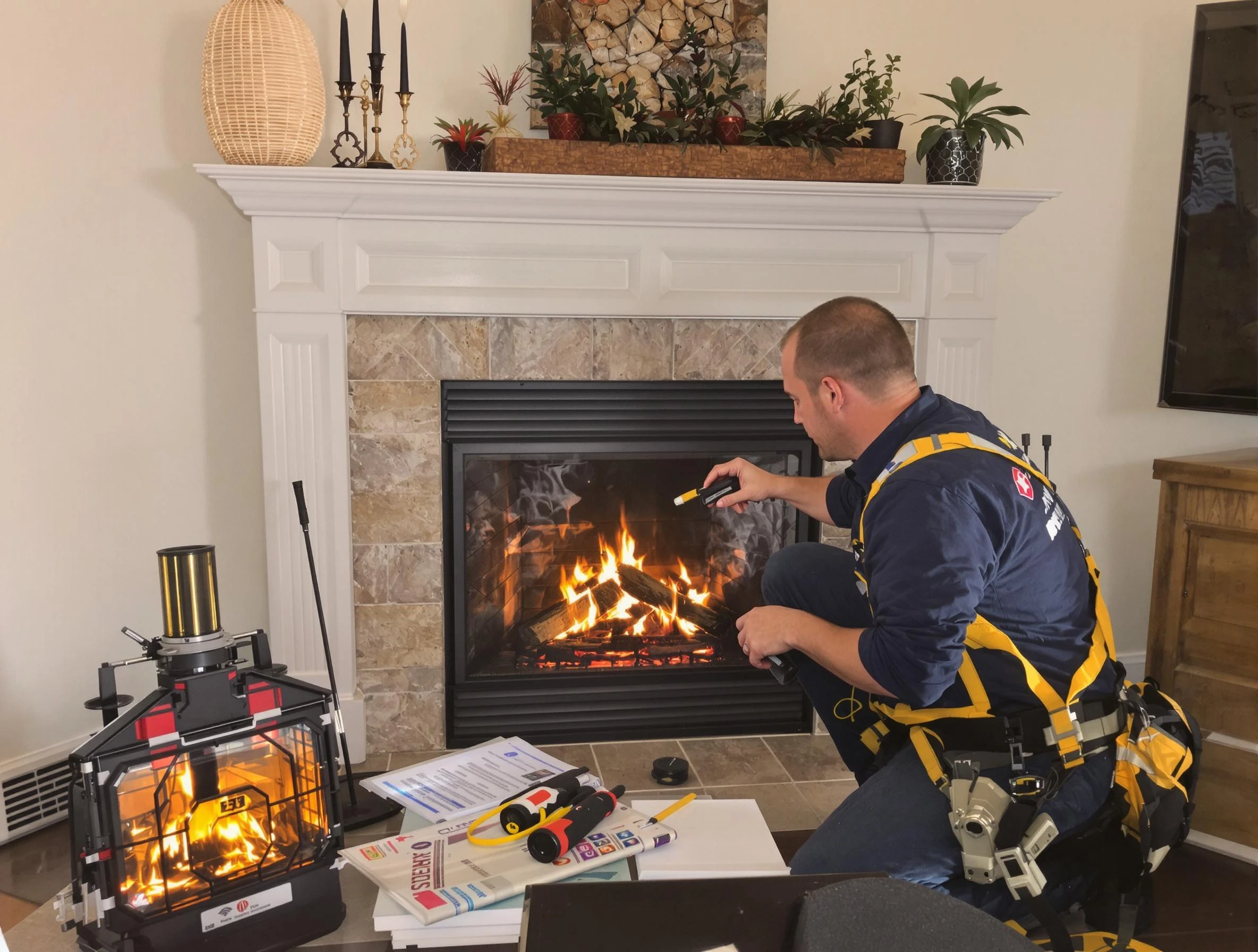 Safety-focused fireplace inspection by Mountain Park Chimney Sweep in Mountain Park, GA